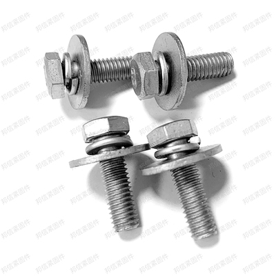 六角头螺栓与大平垫弹垫三组合